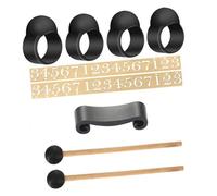 NOLITOY Tongue Drum Finger Sleeve Set with Mallet Holder and Note Stickers for Steel Tongue Drums - Silicone Percussion Accessories to Create Purer Sound and Prevent Mallets from Rolling