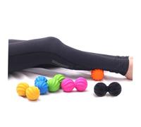 NOLITOY TPE Peanut Yoga Roller Massage Ball for Full Body Therapy Back and Neck Relief Spiral Pattern Design Black Fitness Exercise Tool for Sports