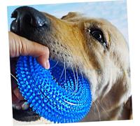 NOLITOY Tpr Dog Bite Squeaky Ring for Indoor Outdoor Use Practical Thorny Chew for Tough Dogs Enhances Training and Bonding with Puppy and Adult Pets Random Color