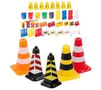 NOLITOY Traffic Sign Educational Mini Road Signs for Plastic Safety Awareness Learning Realistic Colors for Pretend Vehicle Play and Cooperative Imaginative Fun
