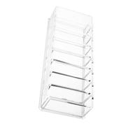 NOLITOY Transparent Acrylic Cosmetic Organizer Box with Compartments Multifunctional Powder Puff and Eyeshadow Storage Stand Tabletop Makeup Storage for Lipstick Nail Polish and Brushes