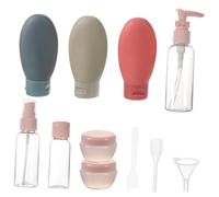 NOLITOY Travel Makeup Bottles Set Refillable Containers for Lotion Shampoo and Cosmetics Leak Portable Empty Travel Bottles Elegant Lotus and Nordic Style