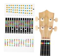 NOLITOY Ukulele Guitar Fretboard Note Stickers 3 Styles Pack Colour Coded Learning Decals for Beginners Practice Finger Guide