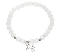 NOLITOY Unicorn Bracelet for Opal Beads Charming Birthday Party Favor Jewelry White Cat Eye Stone Charm Stylish Little and Students