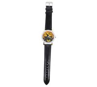 NOLITOY Unique Quartz Watch with Leather and Metal Strap, Round Simple Fashion Design, True Silence Feature, Easy to Read Dial, for Halloween Party or Casual Wear for Men and Women
