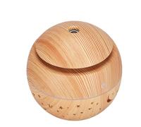 NOLITOY USB Rechargeable 130ml Wood Grain Humidifier Aromatherapy Diffuser with LED Atmosphere Light for Bedroom and Office, Small Portable Aroma Humidifier with Star and Moon Design