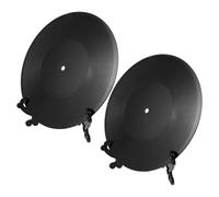 NOLITOY Vintage 70S 80S Vinyl Record Ornaments 12-Inch Simulated Retro Music Decorations with Base for Desktop Home Studio Party Room Decor 2pcs Set