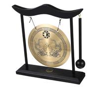 NOLITOY Vintage Chinese Copper Gong with Dragon Pattern Sturdy Handicraft Gong Instrument for Meditation and Home Decor Gift for Family and Friends