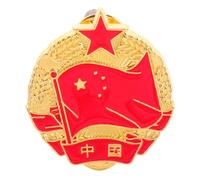 NOLITOY Vintage Chinese Flag Brooch Metal Patriotic Lapel Pin for Clothes Hats Backpacks Retro Five-star Red Flag Badge Accessory for National Pride and Holiday Wear