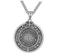 NOLITOY Vintage Chinese Zodiac Titanium Steel Necklace for Men Luck Charm Jewelry with Palaces and Eight Treasures Design Stylish Clavicle Chain for Parties and Daily Wear