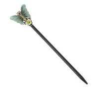 NOLITOY Vintage Classic Hairpin Green Handmade Chinese Hair Stick Traditional Flower Chopstick for Women Elegant Oriental Style Hair Accessory