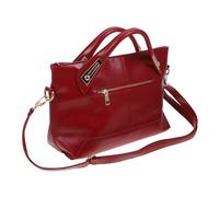 NOLITOY Vintage Dark Red Genuine Waxed Leather Shoulder Bag for Women Large Capacity Tote and Crossbody Handbag with Smooth Fabric Lining Grain Leather for Work Shopping Dating