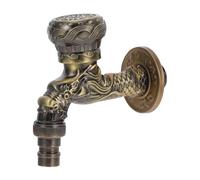 NOLITOY Vintage Dragon Design Brass Water Tap Wall-Mounted Spigot for Bathroom Kitchen Outdoor Use Single Hole Faucet for Garden Balcony Mop Pool