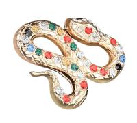 NOLITOY Vintage Rhinestone Snake Brooch Pin with Alloy Glitter Safety Chain Handcrafted Metal Animal Lapel Pin for Women Clothing Fashion Jewelry with Elegant Packaging Doctor Badge