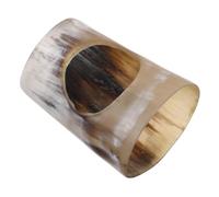 NOLITOY Vintage Viking Drinking Horn Cup Stand Ox Horn Base for Display and Storage Multifunctional Rustic Craft Holder for Beer Wine Mead Collections