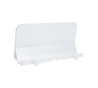 NOLITOY Wall-mounted Storage Rack and Phone Charging Stand for Bedroom, Plastic Multifunctional Speaker Shelf Remote Control Holder, White Long Version Suitable for Home and Office