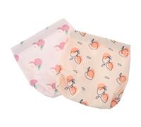 NOLITOY Waterproof Small Makeup Bag Set 2pcs with Cute Elastic Print, Portable Cosmetics Pouch for Women, Mini Vanity Organizer for Travel and Outdoor Use (Milk Apricot + Peach