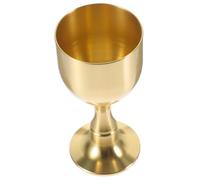 NOLITOY Wear-Resistant Brass Metal Goblet for Buddhist Worship Multi-use Sturdy Chalice Cup for Temple and Home Offering Smooth Textured Decorative Drinking Vessel Easy to Clean