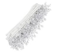 NOLITOY White Beaded Fringe Trim Ribbon for Curtains DIY Decorative Curtain Ribbon Accessory for Tablecloths and Home Crafts Versatile Trimming for Drapes and Upholstery