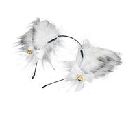 NOLITOY White Fox Ears Headband Made of Polyester, Stylish and Delicate Cosplay Hair Band Suitable for Party Decoration and Masquerade Events