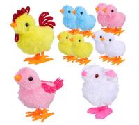 NOLITOY Wind Up Rooster Plush Colors Fluffy Chick Rabbit Clockwork Jumping for Sensory Soft Texture Enrichment Party Decorations and Classroom Prizes Motor Skills Development