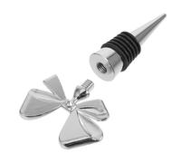 NOLITOY Wine Alloy Bottle Silver Bowknot with Zinc Elegant Silicone Material Fit Leakproof Wine and Universal for Home and Table Decoration