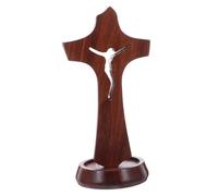 NOLITOY Wood Cross Table Decor Natural Wood Texture Religious Wooden Cross for Baptism Communion Easter Party Favor Compact Space Saving Spiritual Ornament for Home Church