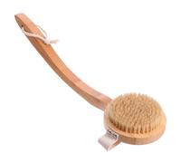 NOLITOY Wooden Bathing Brush Long Handle Scrubbing Tool with Detachable Crank Handle for Deep Cleansing and Exfoliating Reach Skin Areas Natural Material Body Scrubber for Shower and Bath
