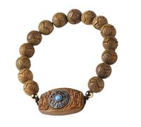 NOLITOY Wooden Beads Bracelet with Auspicious Charm Luxury Rosary Jewelry for Women Handmade Decorative Beaded Wristband Gift for Family and Friends