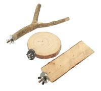 NOLITOY Wooden Bird Perches Easy to Fix to Bird Cage with Built-in Bolts and Wing Nuts 3pcs Natural Wood Claw Grinding Stands for Parrots Suitable for Cockatiels and Finches