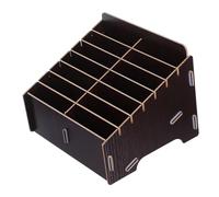 NOLITOY Wooden Cell Phone Organizer Box with Slots Desktop Mobile Phone Storage Rack for Classroom and Office for Secure Device Management