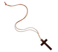 NOLITOY Wooden Cross Pendant Car Charm for Rear View Mirror Brown Minimalist Decorative Piece Symbolizing Faith Stylish Car Interior Decor