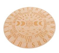 NOLITOY Wooden Divination Board 25cm Creative Pattern Symbol Decoration Panel for Wicca Meditation and Altar Supplies, Party Desktop Divination Prop with Pendulum Accessory
