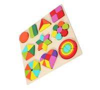NOLITOY Wooden Educational Puzzle for Early Learning Montessori Rainbow Building Blocks Shapes Matching Game for Preschool Enhancing Creativity and Hand-eye Coordination
