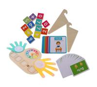 NOLITOY Wooden Finger Math Interactive Addition Subtraction Counting with Animal Patterns Early Learning Educational Manipulatives for Home Classroom Development