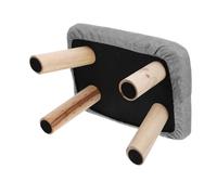 NOLITOY Wooden Footrest Stool for Office Home, Non-Slip Small Solid Wood Foot Stool, 35x25x20cm Light Grey Footrest for Living Room Chair and Yoga Exercise Seating