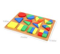NOLITOY Wooden Geometric Shape Board Educational Tangram Puzzle 0.43kg Early Learning Montessori Sorting and Stacking Activity for Preschool