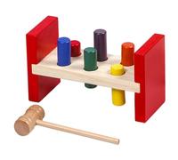 NOLITOY Wooden Hammer for Educational Color Recognition Percussion Plaything with Smooth Surface Hand Eye Coordination Development Early Learning Hammer Game