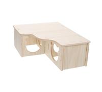 NOLITOY Wooden Hamster Hideout Small Multi-room Maze Toy Shelter with Platforms for Dwarf Hamsters and Guinea Pigs Small Size Cage Decor and Hiding Place