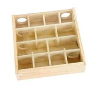 NOLITOY Wooden Hamster Maze Toy Multi-grid Labyrinth for Small Pets 25x25x7cm Cognitive Development Accessory Suitable for Hamsters and Chinchillas Cage Enrichment