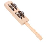 NOLITOY Wooden Handheld Percussion Bell Educational Musical for Learning Instrument Four-bell Shaking Sound Early Childhood Music Tool