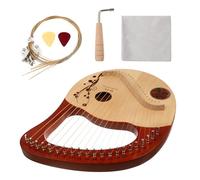 NOLITOY Wooden Harp 21 String Lyre Harp with Spruce Body Replaceable Strings Stable Sound Effect Wipes Tuning Tools Portable Music Instrument for Boys and Girls
