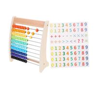 NOLITOY Wooden Math Learning Abacus for Row Educational Arithmetic Smooth Edges Safe for Portable Early Math Teaching Tool for Developing Critical Thinking and Hand Eye Coordination