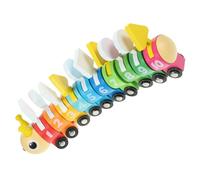 NOLITOY Wooden Number Train Set for Educational Counting Learning Cognitive Caterpillar Puzzle Early Development Playset