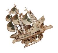 NOLITOY Wooden Sailboat Puzzle Model DIY Sailing Ship Kit for Adults and Lightweight Nautical Boat for Interaction and Home Office Decoration