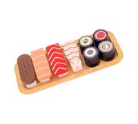 NOLITOY Wooden Simulation Sushi Playset, Educational Pretend Kitchen , Realistic Role Play Food Set for ’s Cognitive Development