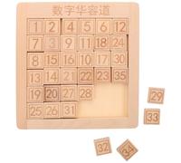 NOLITOY Wooden Sliding Number Puzzle Brain Teaser for Ages 6+, Birch Wood 1-35 Digital Maze Logic Game for Cognitive Development and Early Learning