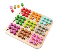NOLITOY Wooden Sudoku Game Board for Educational Arithmetic Preschool Logical Thinking Puzzle with Smooth Surface and Pegs for Brain Development and Play