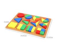 NOLITOY Wooden Tangram Puzzle Colorful Jigsaw Blocks Educational Geometry for Early Learning DIY Shape Sorting Montessori Construction Game