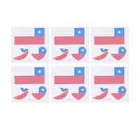 NOLITOY World Flags Temporary 25 Sheets National Country Flags Stickers Football Sports Fans Cheering Face Sticker Decals for Sports Meeting (Chile)